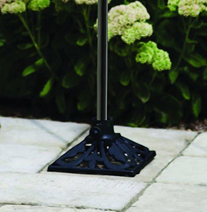 TIKI Cast Iron Torch Stand/Heavy-Duty Freestanding & Weather-Resistant_Torch Base for Patio, Garden, Deck & Backyard/Fits Torch Poles 0.75" to 1.25" – 9" x 9", Black (Pack of 4)