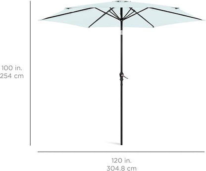 Best Choice Products 10ft Outdoor Table Compatible Steel Polyester Market Patio Umbrella w/Crank and Easy Push Button Tilt