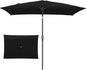 JEAREY 6.5x10 ft Rectangular Patio Umbrellas Outdoor Market Umbrella with Push Button Tilt and Crank, Rectangle Table Umbrella 6 Sturdy Ribs UV Protection for Pool Garden Backyard Deck, Black