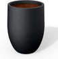 Kante 16.5 Inch Tall Concrete Planter, Large Indoor Outdoor Plant Pot with Drainage, Smooth Black Finish with Painted Interior, Ideal for Porch, Home, Garden, Patio