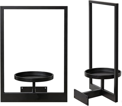 Wall Hanging Plant Stands Planter Shelves, Indoor Outdoor Window Plant Hanger Decor for Living Room Entryway (Black 3-Pack)