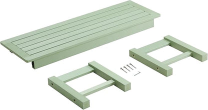 Psilvam 2-Person Outdoor Poly Lumber Patio Backless Bench, Fade-Resistant & Odor-Free Poly Lumber Patio Furniture, Weatherproof, Suitable for Garden, Porch and Park, 700 Lbs Support (2pcs, Green)