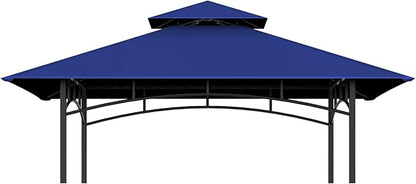 Grill Gazebo Replacement Top, 5 * 8 Outdoor BBQ Top Cover, Double Layer BBQ Gazebo Top Canopy for Model #L-GG001PST-F (Blue)