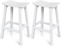 Outdoor Bar Stools Set of 2, Waterproof Barstools, Easy to Clean and Care, for Bar, Kitchen Counter, Deck, and Patio, White