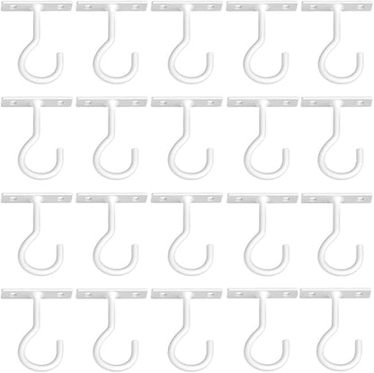 Ceiling Hooks for Hanging Plants 20pack 2.5inch White