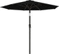 AreShark 9 FT Patio Umbrella for Outdoor, Outdoor Table Umbrella with Push Button Tilt and Crank, Outdoor Patio Umbrellas with 8 Sturdy Ribs for Market, Garden, Pool (Black)