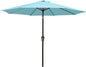 MEWAY 9ft Patio Umbrella Outdoor Table Umbrellas with Push Button Tilt and Crank, Market Umbrella 8 Sturdy Ribs for Deck, Garden, Pool and Backyard, Sky Blue