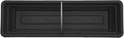 Bloem Dura Cotta 18" Black Resin Rectangle Window Box Planter with Saucer Tray for Indoor and Outdoor Gardening