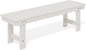 SERWALL 2-Person Outdoor Bench Backless, HDPE Outdoor Benches Weatherproof, 700 Lbs Weight Capacity, Poly Lumber Patio Furniture for Garden, Porch and Park, White