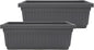 The HC Companies 24 Inch Venetian Window Planter Box with Drainage Plug, Lightweight UV-Resistant Plastic Indoor & Outdoor Planters, 2-Pack Flower Box for Garden & Home Decor, Warm Gray