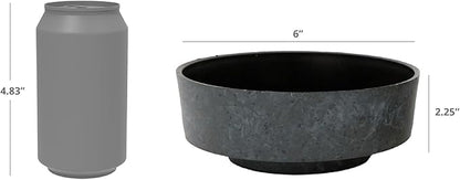 The HC Companies 6 Inch Round Plastic Succulent Capri Bowl 6"x6"x2.25" in Faux Concrete Color