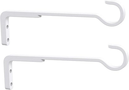 8 Inch 2 Pack White Heavy Duty Outdoor Plant Hangers, Iron Hanging Plant Brackets for Hanging Plants Outside, Metal Plant Hooks Plant Wall Hooks for Hanging Lantern, Bird Feeder