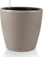 Dexceder 15x14 Self Watering Planter with Wheels Indoor Outdoor, Inner Pot Design, Thickened Large Floor Standing Flower Plant Pot with Water Level Indicator (Taupe Matte)