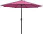 MEWAY 9ft Patio Umbrella Outdoor Table Umbrellas with Push Button Tilt and Crank, Market Umbrella 8 Sturdy Ribs for Deck, Garden, Pool and Backyard, Pink