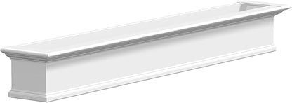 Mayne Yorkshire 7ft Window Box - White - 84in L x 12in W x 10in H - with 1.6 Gallon Built-in Water Reservoir (8827-W)