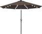 ABCCANOPY 10FT Durable Solar Led Patio Umbrellas with 32LED Lights (Brown)