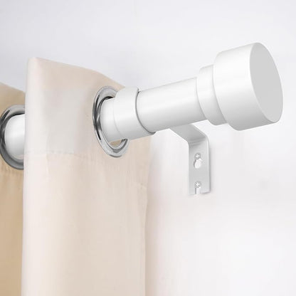 Curtain Rods for Windows 48 to 84, 1 Inch Adjustable White Heavy Duty Long Curtain Rod, Modern Style Indoor Outdoor Window Drapery Rods with End Caps, Size 32" - 90"