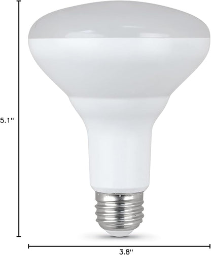 Feit Electric BR30 LED Light Bulbs, 100W Equivalent, Dimmable, E26 Standard Base, 80 CRI, 1400 Lumens, 3500K Neutral White, 120V, 10 Years Lifetime, Damp Rated, 6 Pack, 100BR30DM83510KLED/6