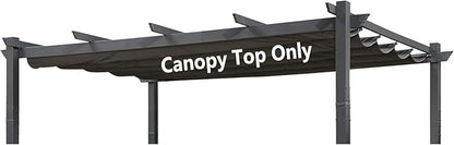 Pergola Shade Cover Replacement Canopy Top Compatible with 10 X 13 ft 6-Bar Pergola Frames - Gray (Canopy Size 116" W x 135" L, Canopy Top Only)