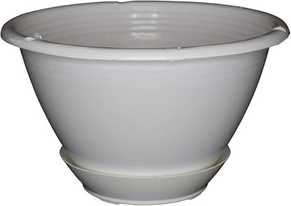 8 inchWhite Plastic Hanging Basket with Saucer by Koba (10)