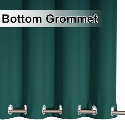 NICETOWN Outdoor Patio Curtain Extra Long Drape 108" L Waterproof/Windproof, Top and Bottom Stainless Steel Grommets Keep Warm in Winter, Privacy Protect for Yard/Porch, 52" W, 1 Panel, Hunter Green