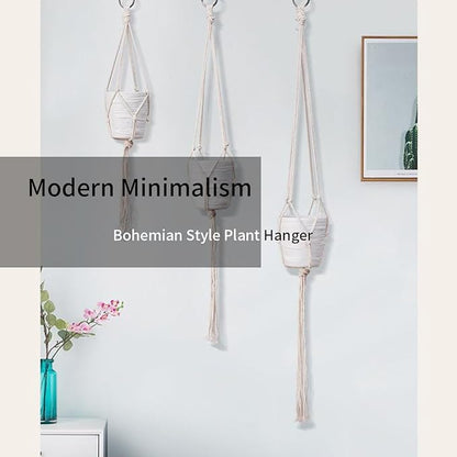 6 Pack Macrame Plant Hanger, Indoor Hanging Plants Holder, 3 Sizes 39"/31"/23", Outdoor Boho Home Decor Hanging Baskets, (POTS NOT Included)