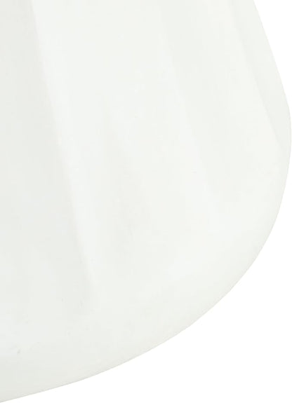Christopher Knight Home Earleant Outdoor Side Table, Lightweight Concrete Garden Stool with Round top and Cinched Waist, Decorative Accent Table Patio End Table for Balcony Beach Pool, Antique White