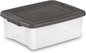Sterilite 18-Pack Plastic Storage Bins w/ Lids, Shelf Totes Clear Containers, 25 Qt, Gray