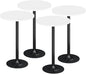 Flamaker Round Bistro Pub Table Modern Style Metal Base MDF Top Cocktail Bar Table Counter Bar Height for Pub, Dining Room, Party (4, White-Black)