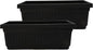 The HC Companies 24 Inch Venetian Window Planter Box with Drainage Plug, Lightweight UV-Resistant Plastic Indoor & Outdoor Planters, 2-Pack Flower Box for Garden & Home Decor, Black