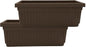 The HC Companies 30 Inch Venetian Window Planter Box with Drainage Plug, Lightweight UV-Resistant Plastic Indoor & Outdoor Planters, 2-Pack Flower Box for Garden & Home Decor, Chocolate