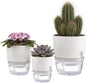 6/4/3Inch Self Watering Planter Pots 3 Pack Plant Pot for Indoor Wicking Flower Pots Plant Pots Modern Decorative Planter for House Plants,Herbs,Indoor Outdoor Plant (White)