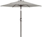 AreShark 7.5FT Patio Umbrella Table Market Umbrella with 6 Sturdy Ribs, Button Tilt/Crank Heavy-Duty Round Outdoor Umbrellas for Garden, Deck, Backyard,and Pool, Foggy Gray