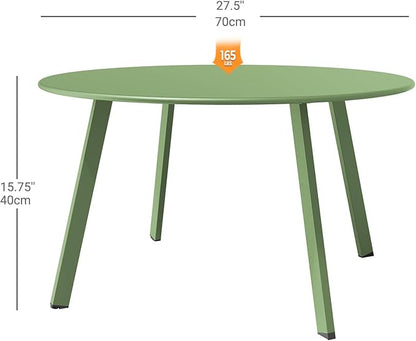 Grand patio Outdoor Round Coffee Table, 28-inch Patio Side Table, Great for Backyard Patio Deck, Sage Green