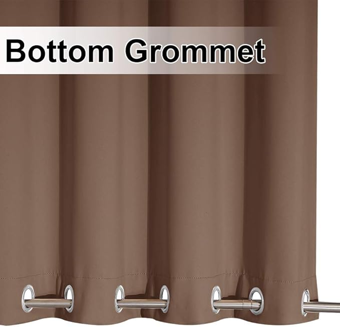 NICETOWN Outdoor Patio Curtains Windproof & Waterproof 2 Panels, Grommet Top & Bottom Wind-Break Thermal Insulated Blackout Extra Wide Weighted Gazebo Blinds for Yard/Porch, Tan, W84 x L108