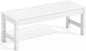 SERWALL 47 Inches Outdoor Bench, All Weather HDPE Backless Bench with Wood Grain Texture for Garden Porch and Park, Curved Bench Seat for Comfort, White