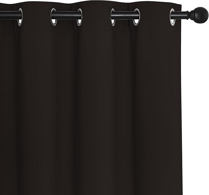NICETOWN Blackout Curtains & Drapes - Privacy Thermal Efficiency Backdrop Curtains for Bedroom Room Divider Living Room Patio Sliding Glass Door, Wide 80 x Long 144 inch, Toffee Brown, 1 Panel