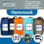 Hammock for One, Blue-Grey Nylon with 2 Tree Straps
