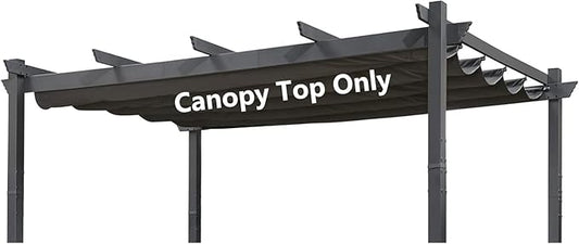 Pergola Shade Cover Replacement Canopy Top Compatible with 10 X 12 ft 6-Bar Pergola Frames - Gray (Canopy Size 116" W x 120" L, Canopy Top Only)