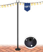 10FT String Light Pole for The Outdoor, Heavy Duty Metal Lighting Stand Pole for Hard Soil Wood Backyards Patio Weddings Holiday Party Decorations (1 Pack)