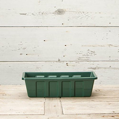Root & Vessel, Poly-Pro Plastic Flower Box Planter, Hunter Green, 18-Inch