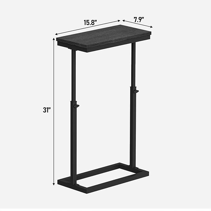 TUTOTAK End Table, Side Table, Tall Couch Table, Sofa Table, Living Room, Bed Room, Black TB01BK083