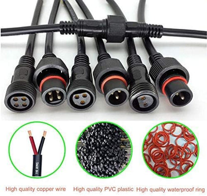 16AWG Waterproof Extension Cable,9.84FT 2Pin Extension Lead Waterproof Cord,IP65 Extension Cable for Solar Spotlights,Garden Spike Lights,LED Strip Lights(2Pin)