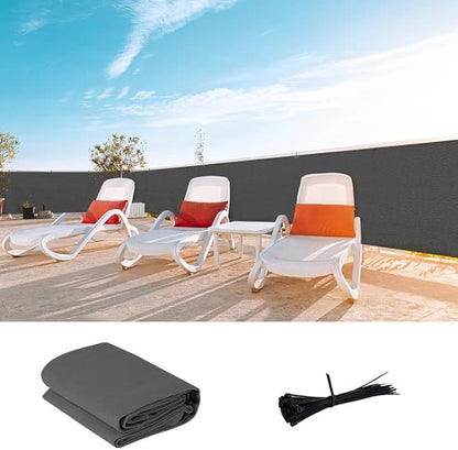 LOVE STORY Custom Size 2'6''x29' Dark Grey Balcony Privacy Screen,UV Block Privacy Fence Screen,90% Shield for Outdoor Pool Garden Apartment Railing