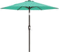 AreShark 7.5FT Patio Umbrella Table Market Umbrella with 6 Sturdy Ribs, Button Tilt/Crank Heavy-Duty Round Outdoor Umbrellas for Garden, Deck, Backyard,and Pool, Aruba Blue