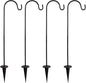 CALIDAKA 4 Pack Multi-Purpose Shepherds Hooks Outdoor Iron Shepherd Hook with Base Adjustable Heavy Duty Garden Hanging Stake for Lanterns Solar Light Plant Hanger Wedding Decor