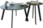 Outdoor Patio Coffee Table Set of 2, Weather Resistant End Table, Round Nesting Tables for Living Room Balcony Office,Black