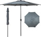Abba Patio 9FT Lyon Outdoor Patio Umbrella Outdoor Table Umbrella with Push Button Tilt and Crank Market Umbrella 8 Sturdy Ribs UV Protection Waterproof for Garden Deck Backyard Pool Grey