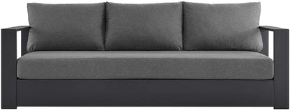 Modway Tahoe Aluminum Outdoor Patio Sofa in Gray Charcoal
