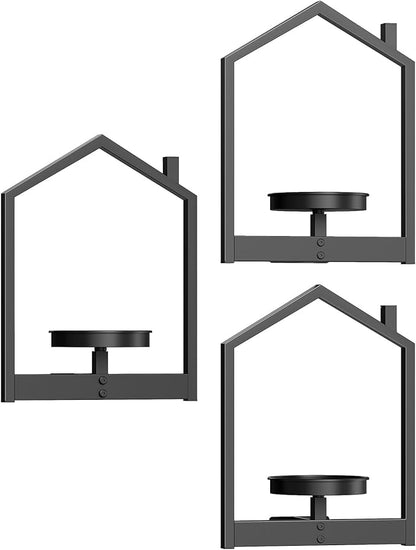 HOOBRO Wall Plant Holder, Wall Planters for Indoor Plants Set of 3, Plant Hanger Indoor Window Plant Shelves for Indoor Outdoor Decor, Black BK08HJP301